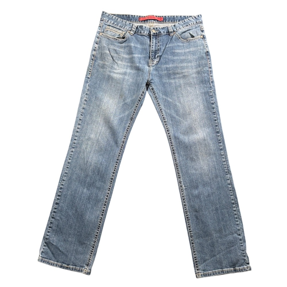 Rock & Roll Cowboy Y2K Relaxed Straight Jeans Mens 37x33.5 Western Grunge